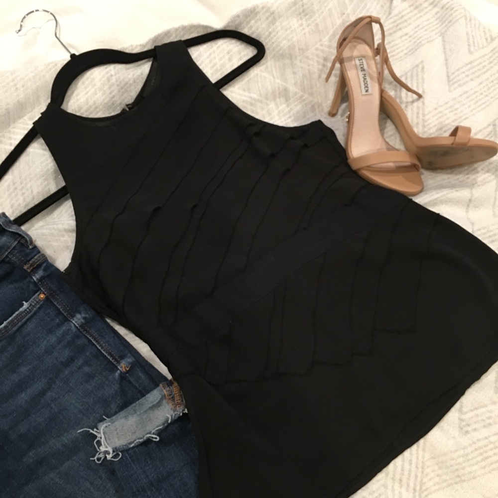 Black layered detail blouse BR monogram size 4